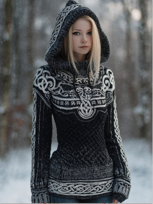 Hooded Long-sleeve Sweater For Fallwinter Womens Wear