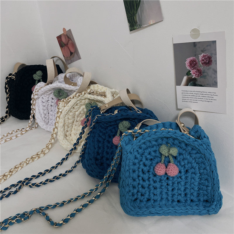 Material Self-made Cloth Line One-shoulder Messenger Bag