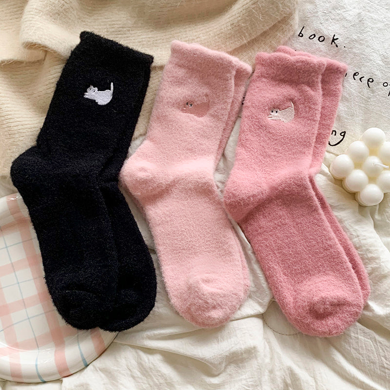 Women's Thick Thickened Plus Velvet Warm Mid-calf Length Socks