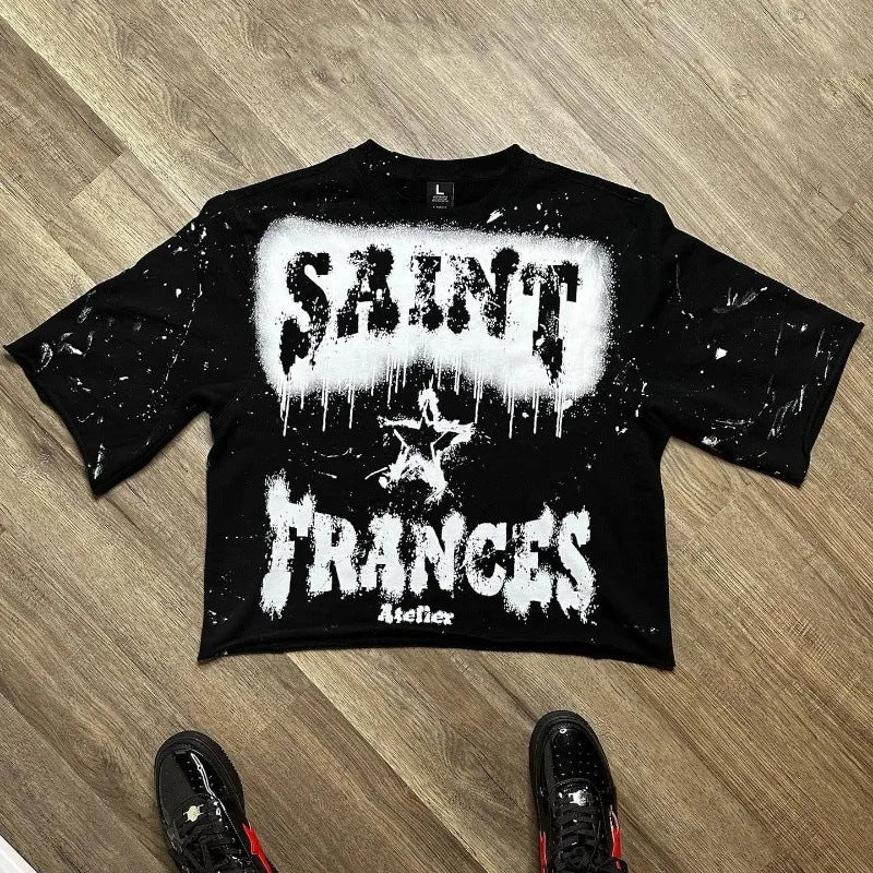 American Street Letters Printed Loose Top