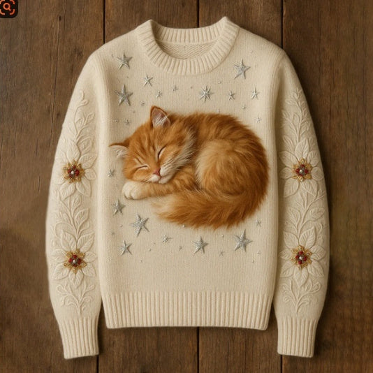 Womens Printed Long-Sleeve Sweatshirt Top