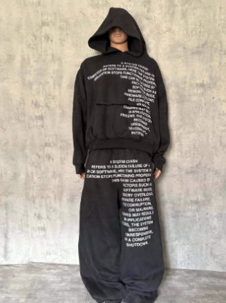Street Straight Loose Drawstring Trousers Sportswear Suit