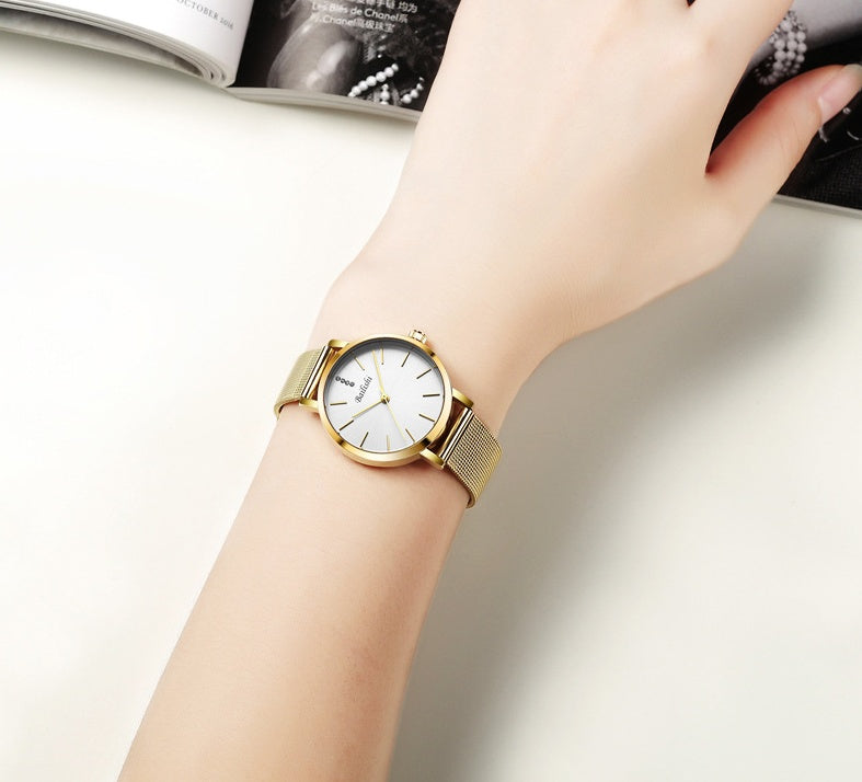 Mesh belt quartz watch