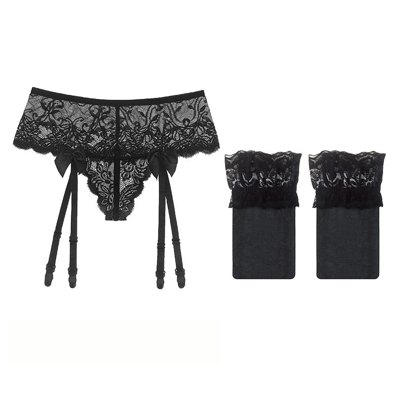 Lace perspective long garter socks