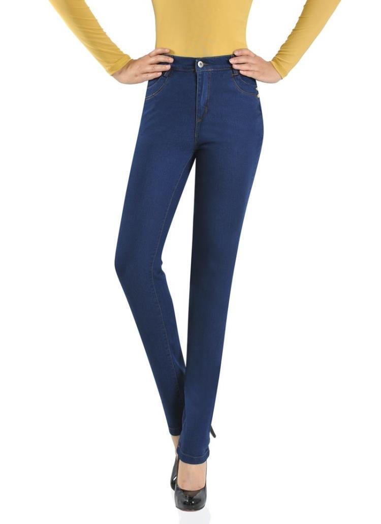 Summer Stretch Jeans Plus Size High Waist Pants Korean Style Slim