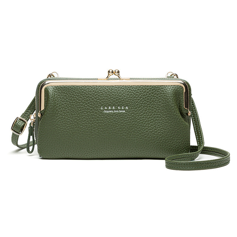 Korean Style Horizontal Lychee Pattern Diagonal Bag