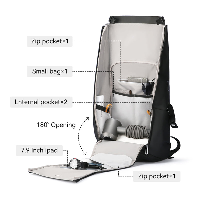 Men's Large Capacity Foldable And Expandable Backpack