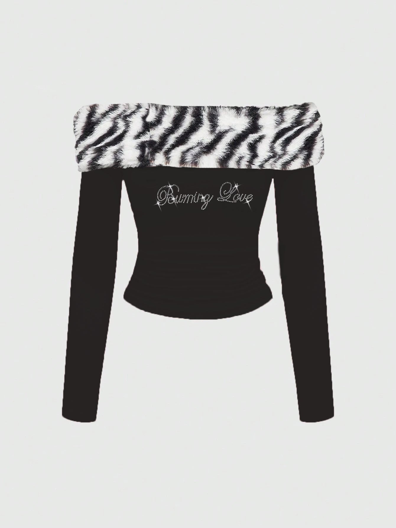 Leopard-print Patchwork Midriff-baring Spicy Girls Tube Top Vest