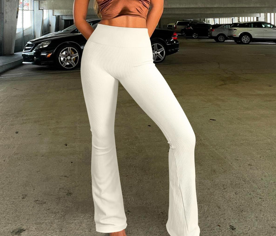 Threaded Waist Yoga Wide Leg Pants