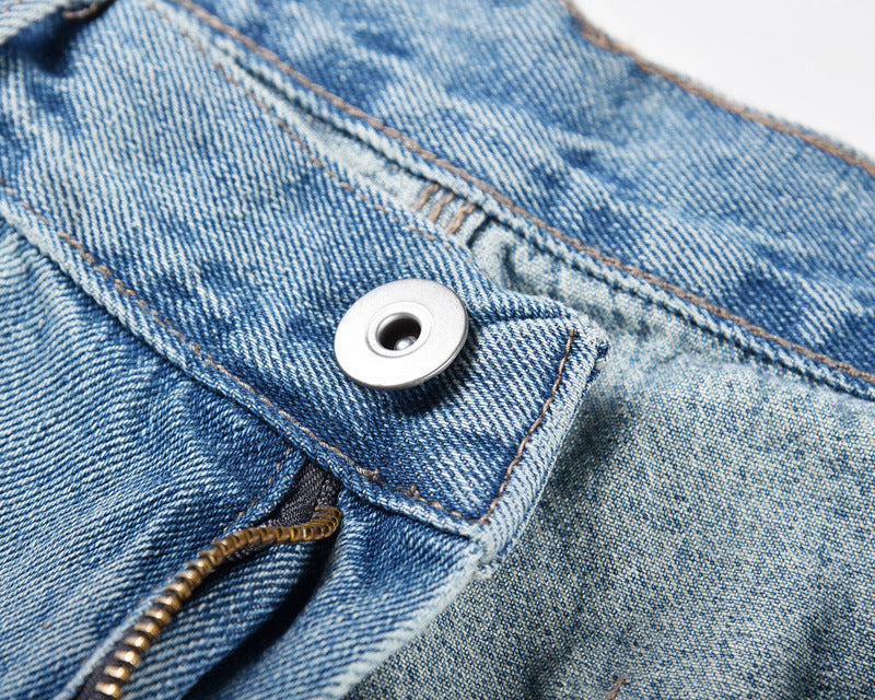 INS Same Retro Hip-hop Hip-hop Light Blue Tooling Retro Dad Jeans