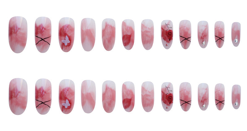 Z-345 Art Rose False Nail Sheet Wearing