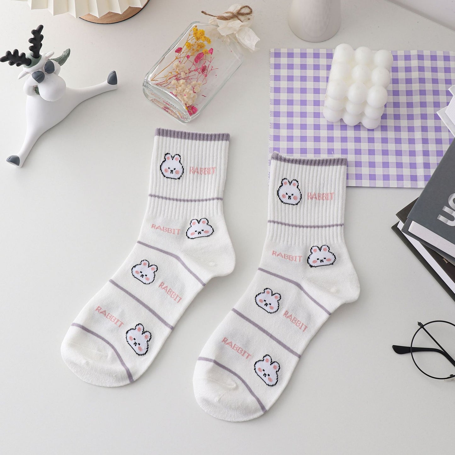 Purple Socks Women's Mid Tube Stockings