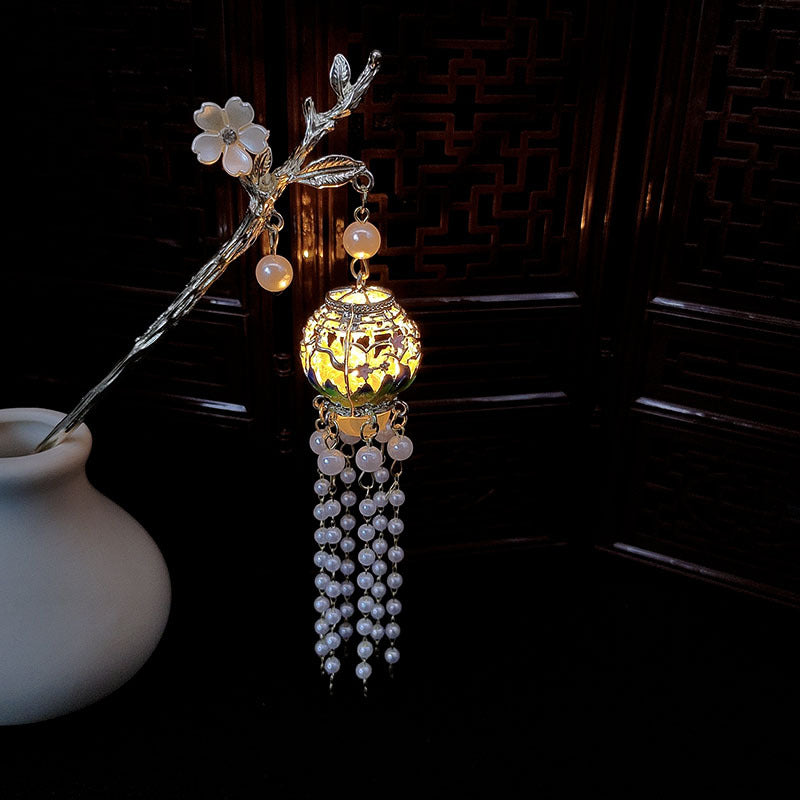 Ancient Landscape Lantern Luminous Hairpin High Sense