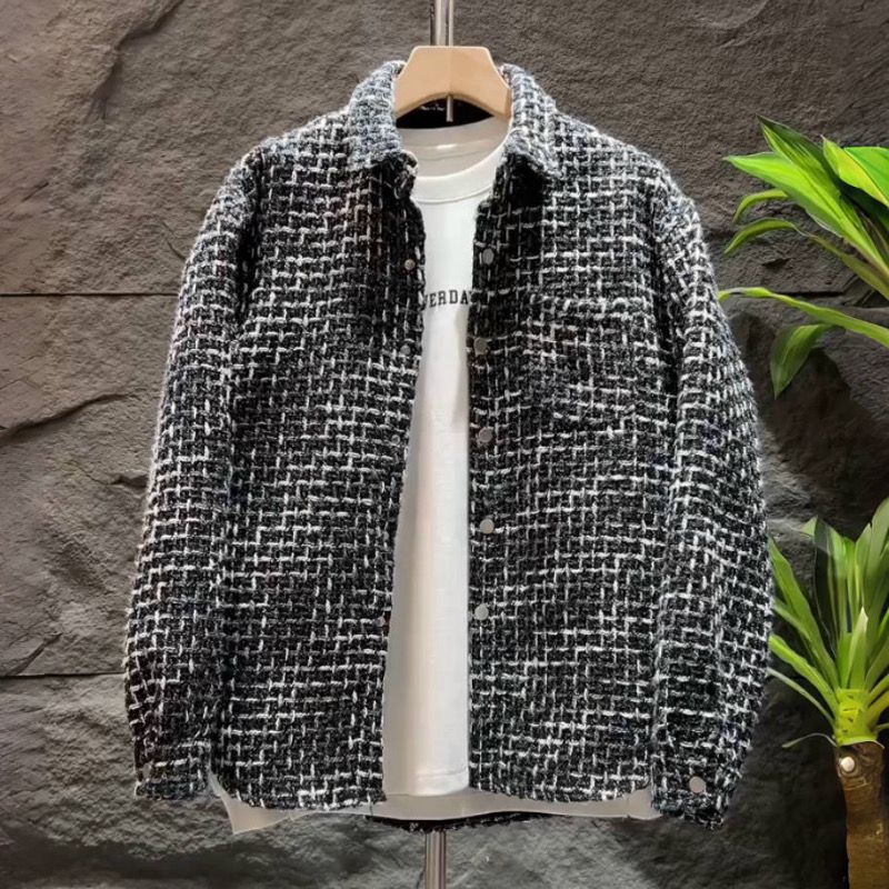 Male Loose Fit Versatile Retro Chunky-knit Jacket