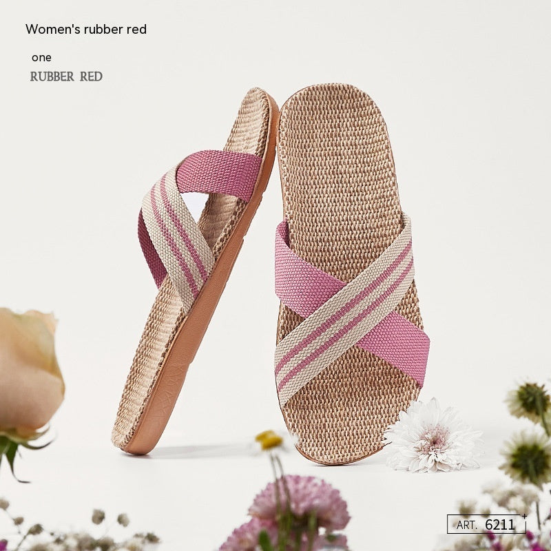Women's Cross Linen Slippers