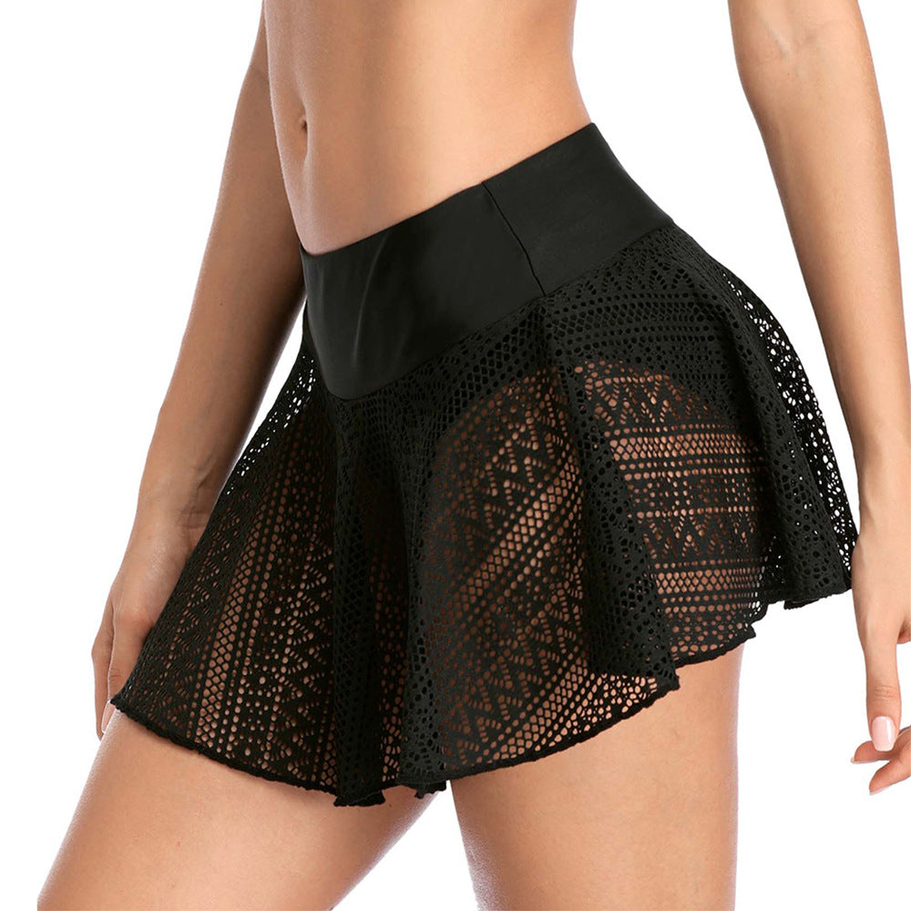 High-waisted mesh beach pants