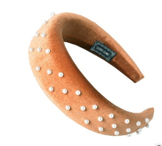 European Cross-Border Creative New Pearl Thickened Packed Spongewool Hair Hoop Wide Edge Hoop Chao Xiu Hair Ornament