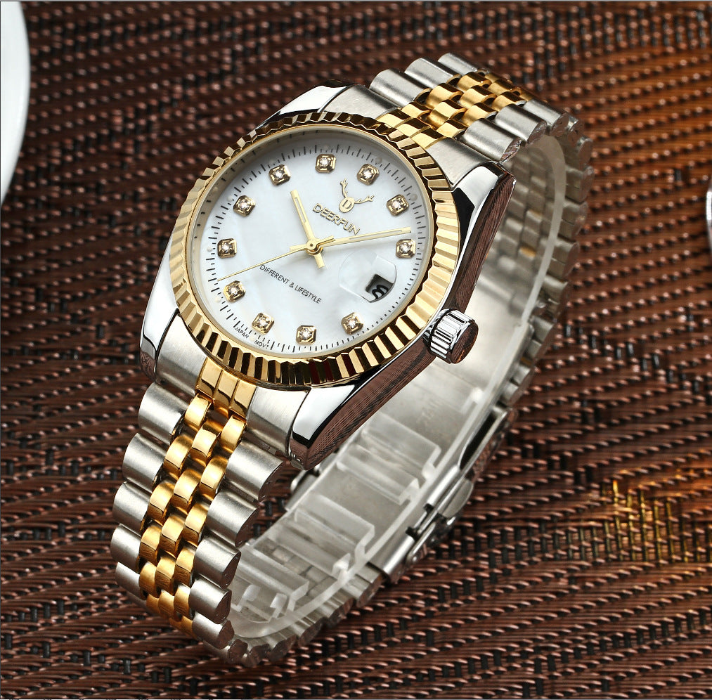 Shell watch with diamonds