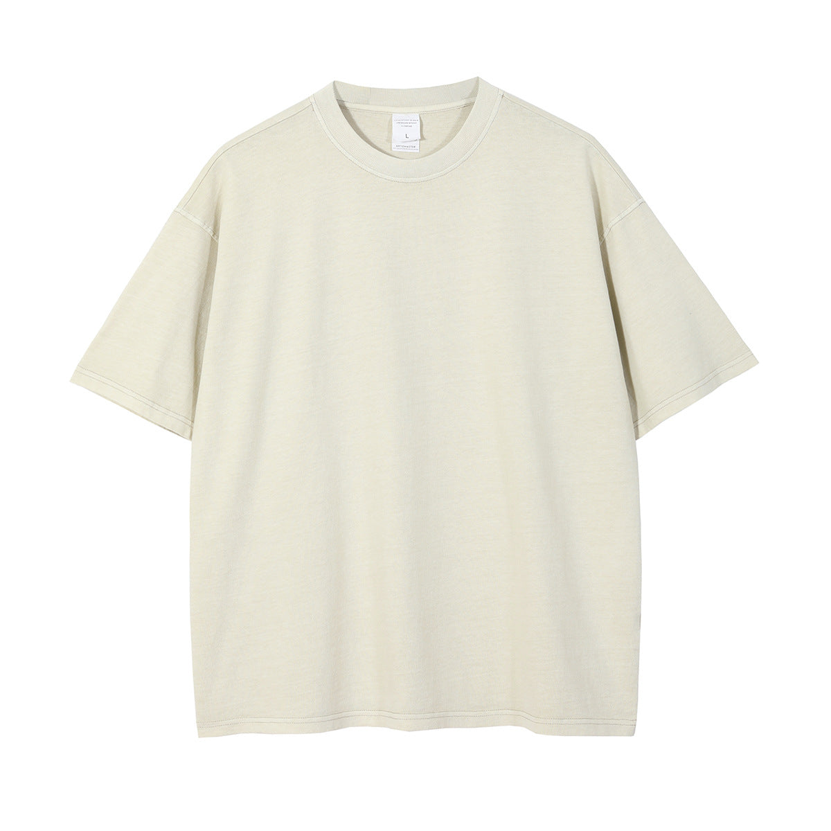 Washed And Worn Dyed Bright White Short Sleeve T-shirt