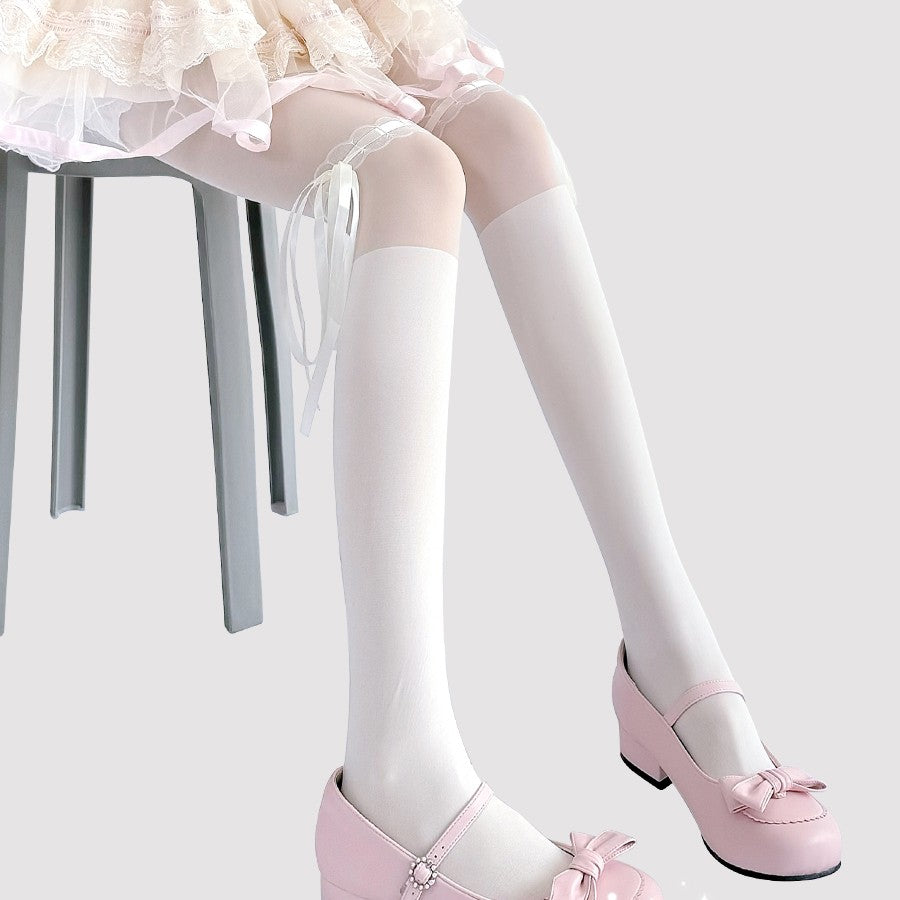 Women's Lace-up Pantyhose Thin