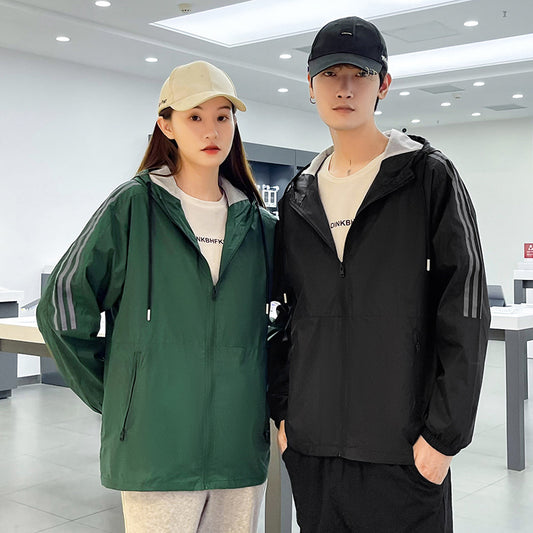 Hooded Jacket Workwear Casual Fashion Sportswear Men's Jacket Top