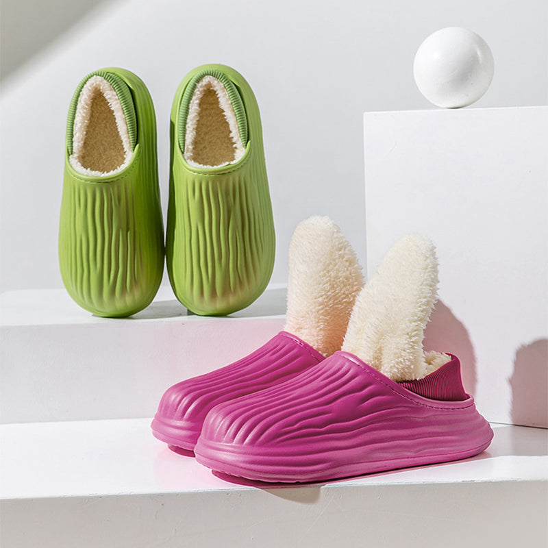 Fashion Thickened Winter Slippers Women's Indoor Outdoor Shoes Home Warm Plush Confinement Shoes
