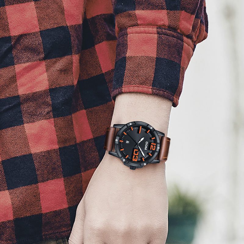Waterproof quartz strap watch