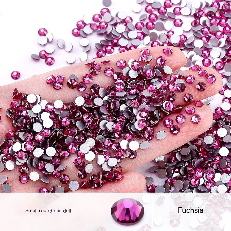 New Nail Ornament Nail Small Round Diamond Super Net Red Simple White Rhinestone Whole Bag