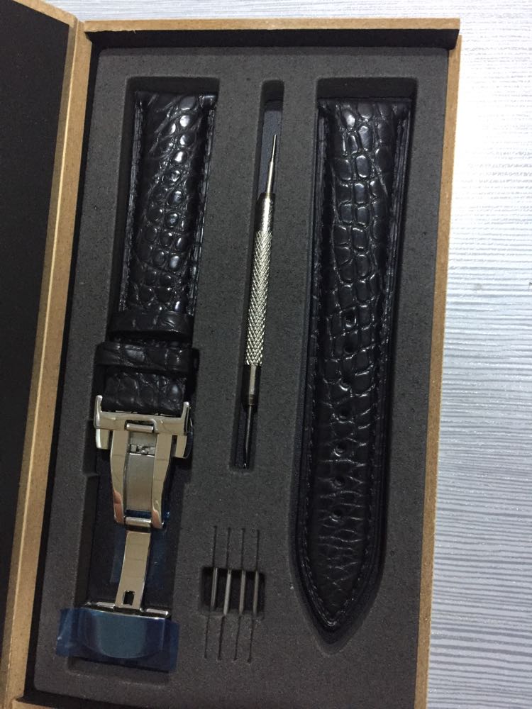 Leather watch strap