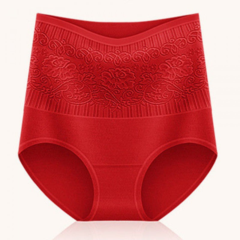 High Waist Abdomen Hip Raise Large Size Cotton Lace Sexy Panties