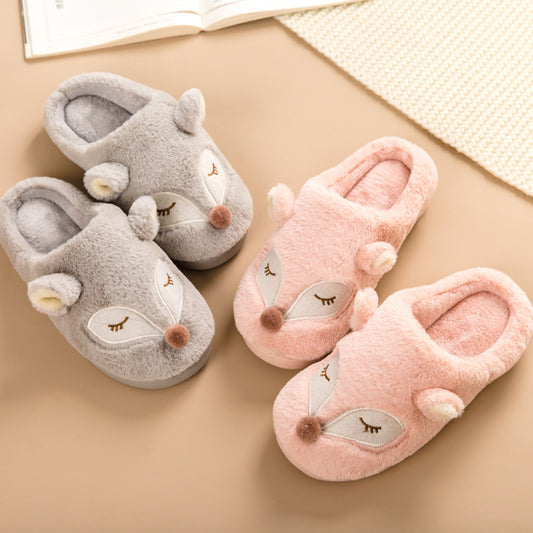 Fox cute house cotton slippers