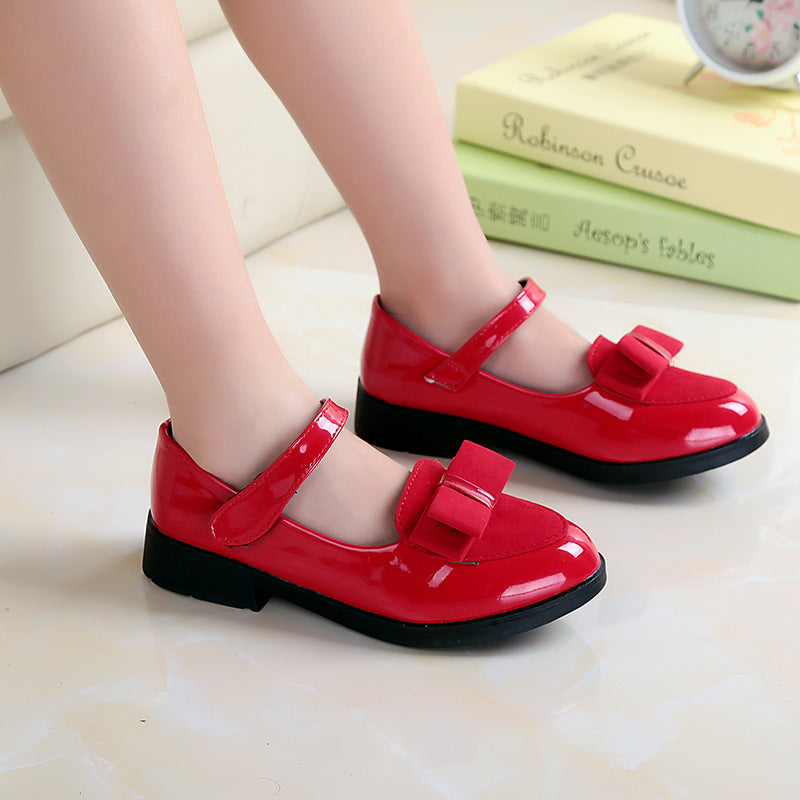 Girls' Fashion Casual Solid Color Leather Shoes