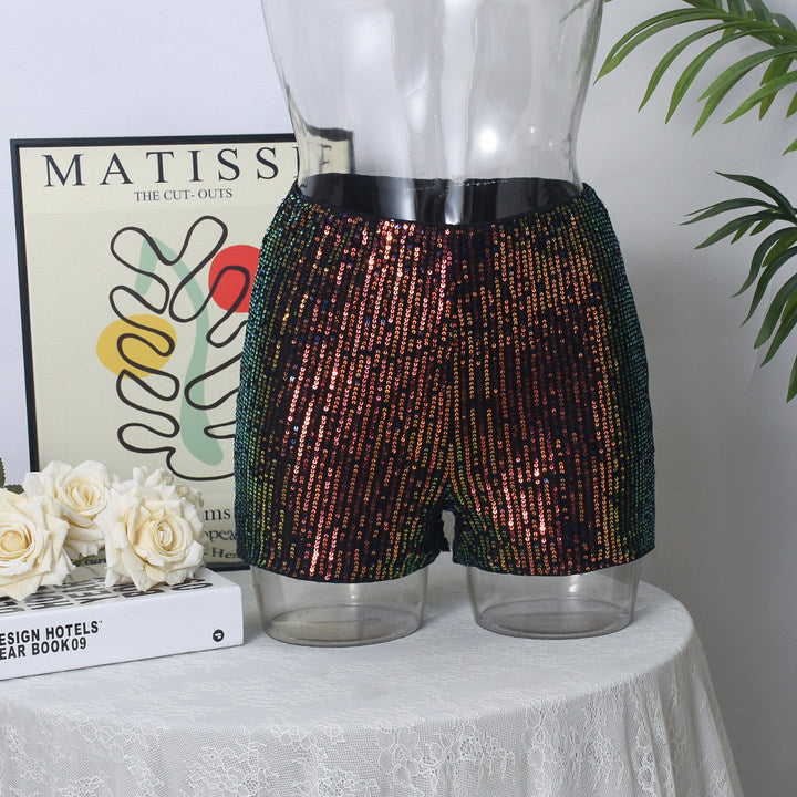 Leopard Print Elastic Waist Casual Shorts