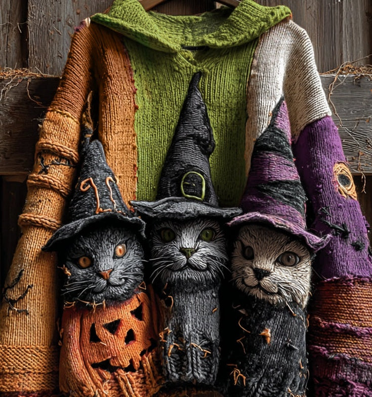 Halloween Hat Long Sleeve Sweater Autumn And Winter Women's Clothing
