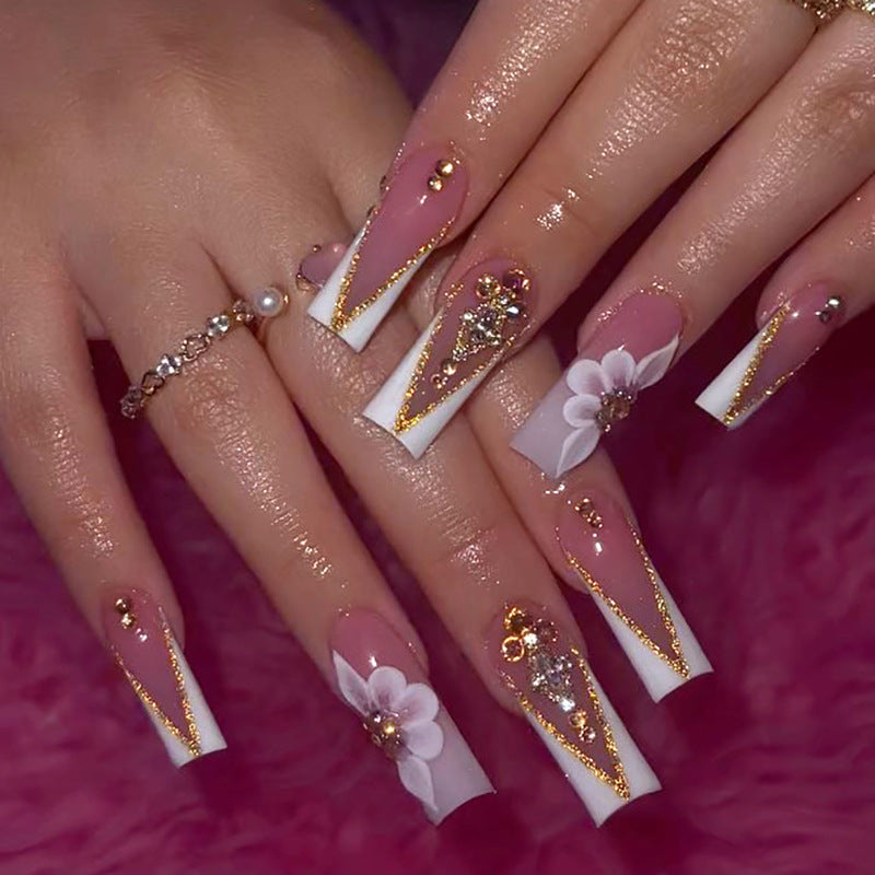 Women's French Flower Three-dimensional Manicure