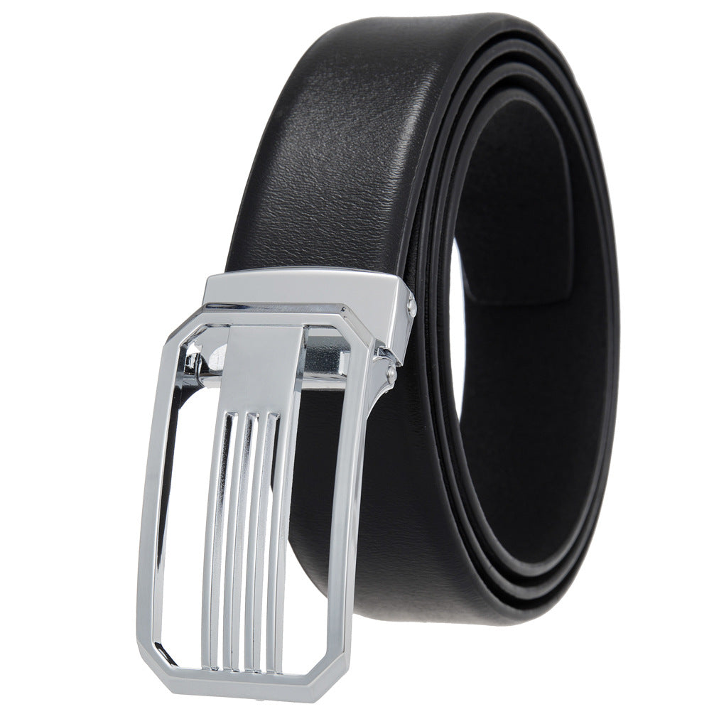 Pin Buckle Belt Two-layer Cowhide Punching Belt