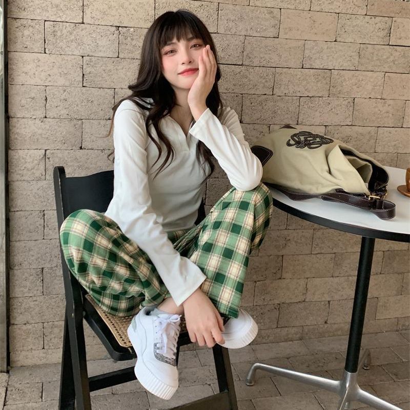 Winter Christmas Leopard-Print Shearling Plaid Pants