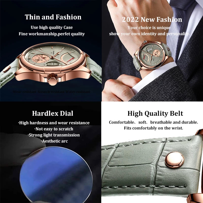 Waterproof Men's Calendar Thin Quartz Watch