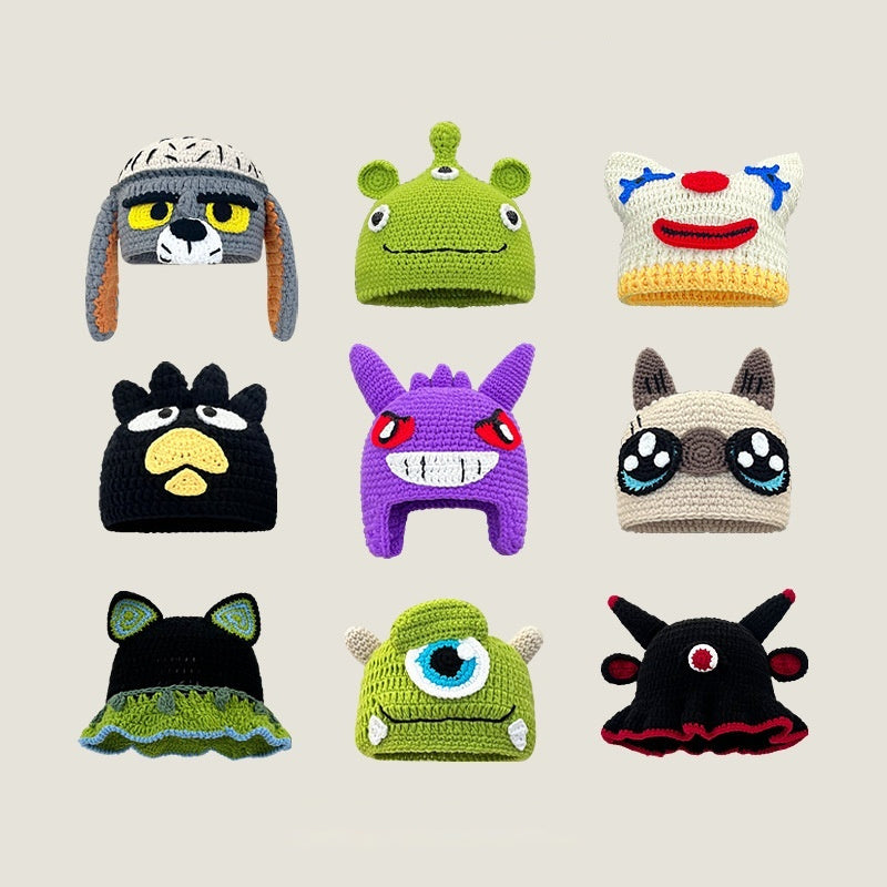 Shrek Monster Knitted Beanie For Women Cartoon Wool Hat