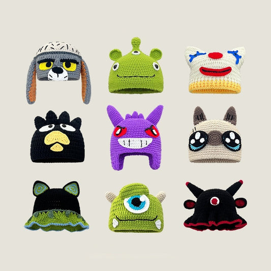 Shrek Monster Knitted Beanie For Women Cartoon Wool Hat