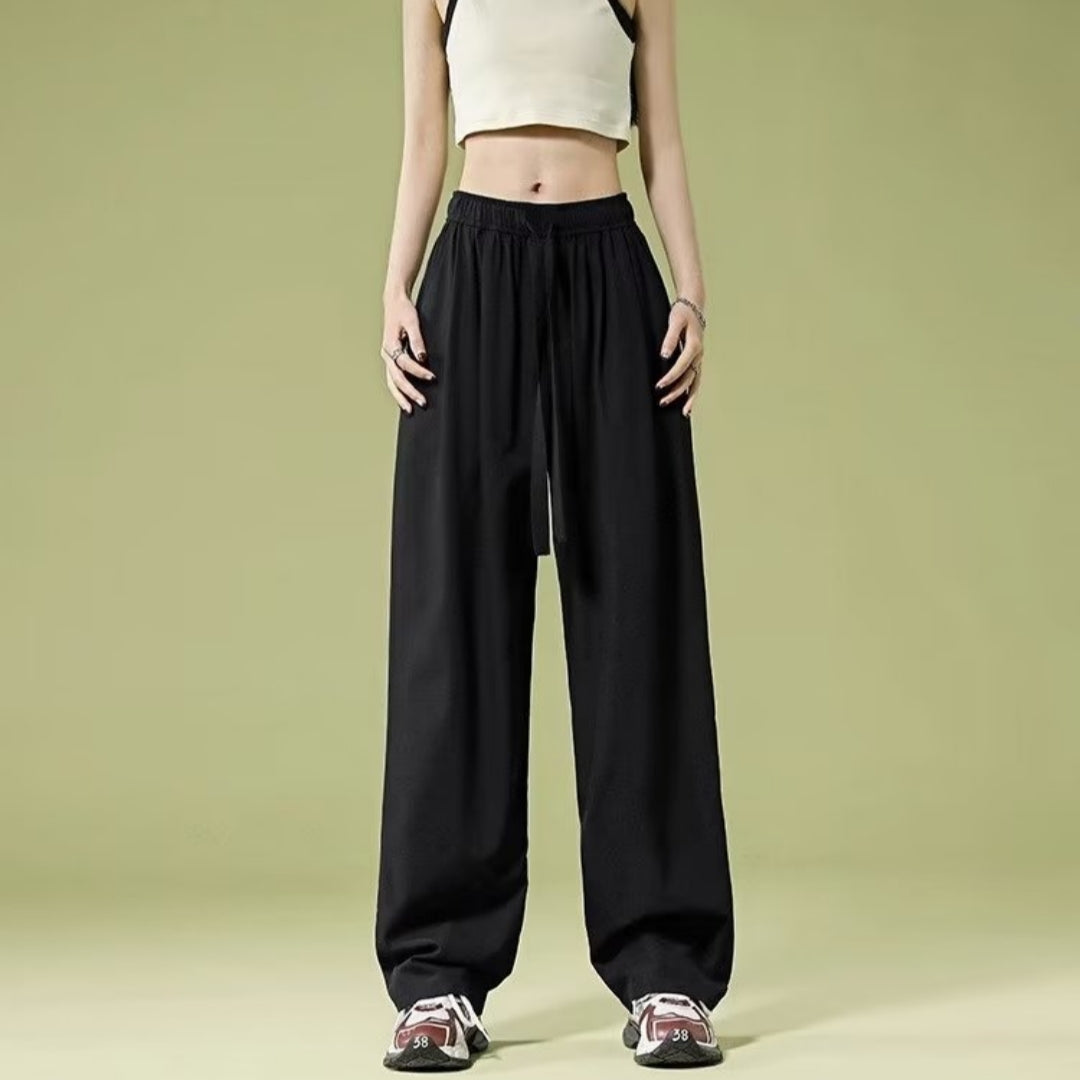 Quick-drying Ice Silk Wide-leg Retro Sports Casual Pants
