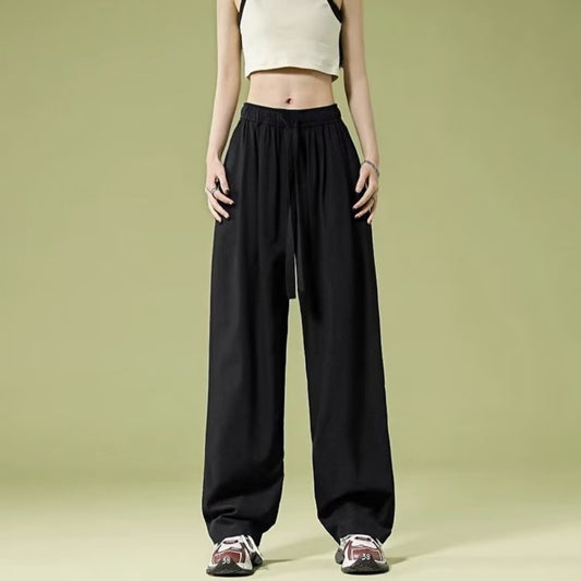 Quick-drying Ice Silk Wide-leg Retro Sports Casual Pants