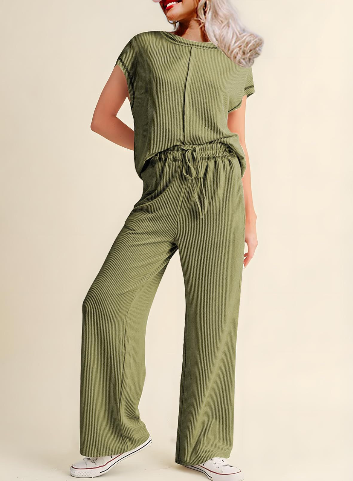 Three-quarter Sleeve Casual Women's Pants Loose And Slimming Trousers