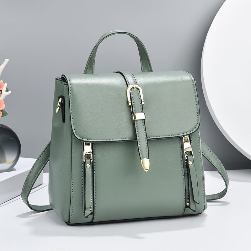 Women's Fashionable All-match Leather Lightweight Western Style Backpack