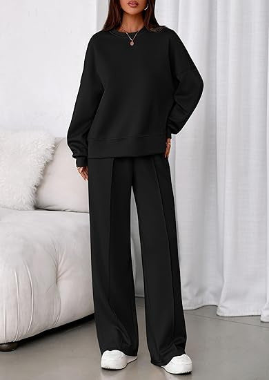 Solid-color Long-sleeve Hoodie And Zip-up Pants Two-piece Set