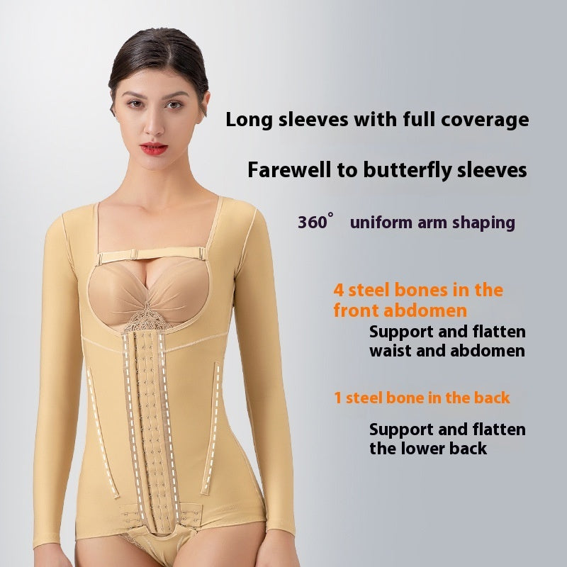 Upper Body Arm Fat Extraction Back Shaping Strong Pressure Long Sleeve Jumpsuit Hip Lifting