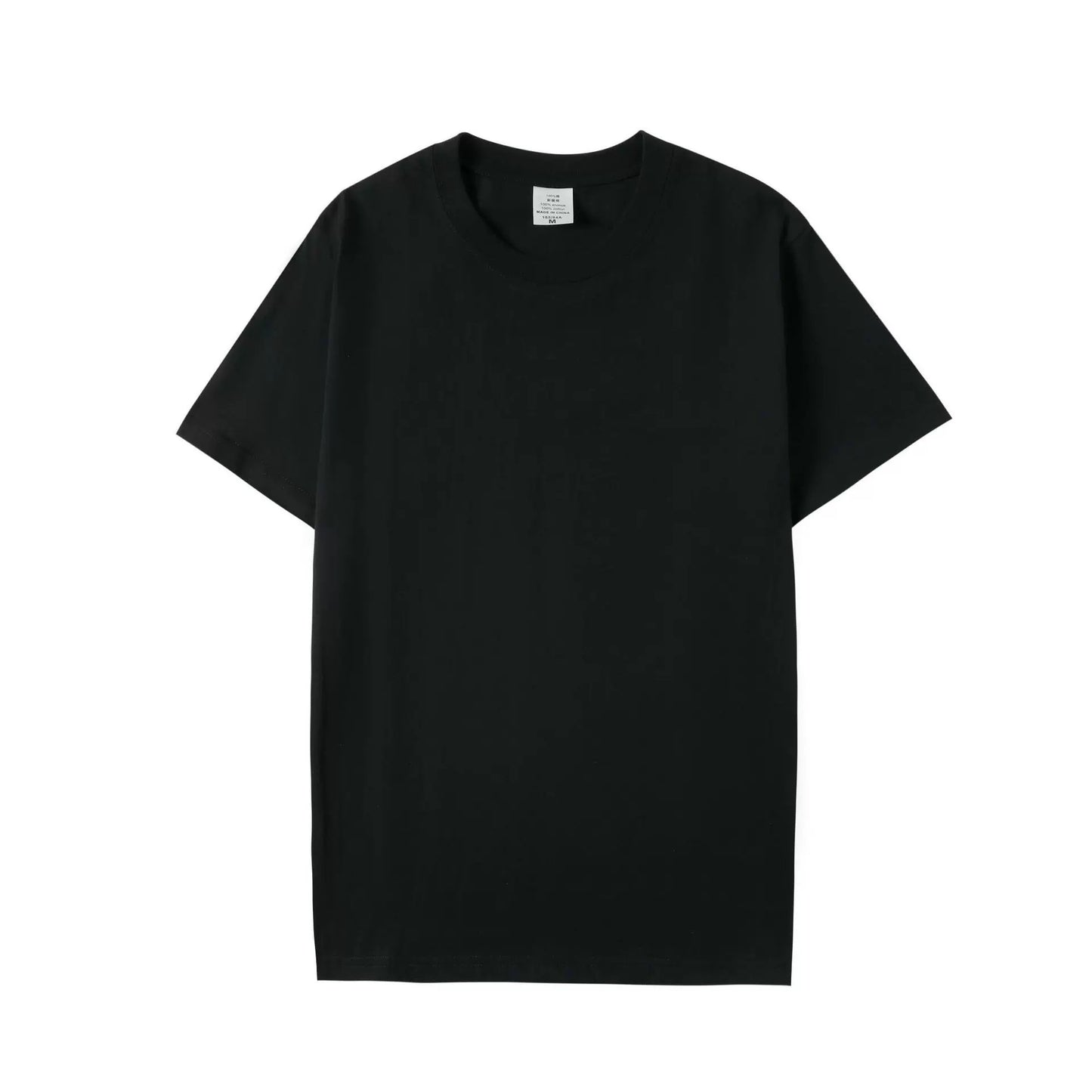 Tyk bomulds T-shirt med rund hals og løs pasform