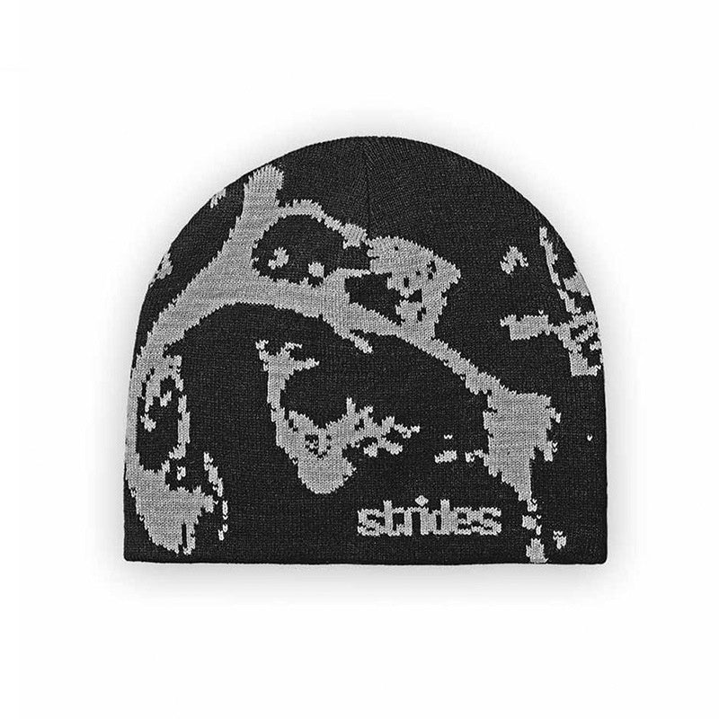 Hip Hop Woolen Cap Korean Abstract Jacquard Knitted Hat Outdoor Keep Warm