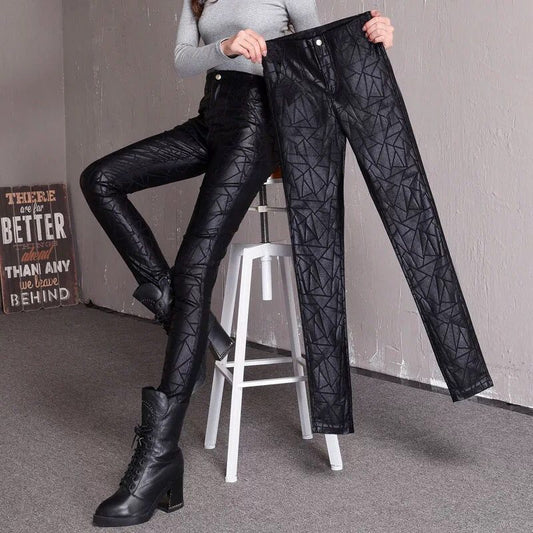 Women's Fashion High Waist Scrub Matte Leggings