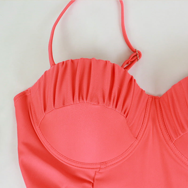 Women's Solid Color One Piece Swimsuit